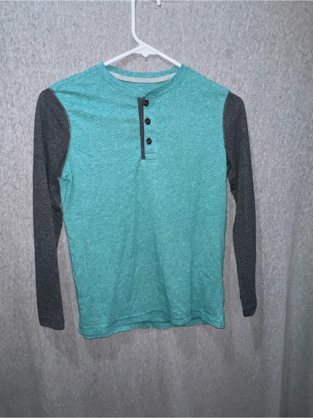 Old Navy Teal and Charcoal Long-Sleeve Henley for Kids‎